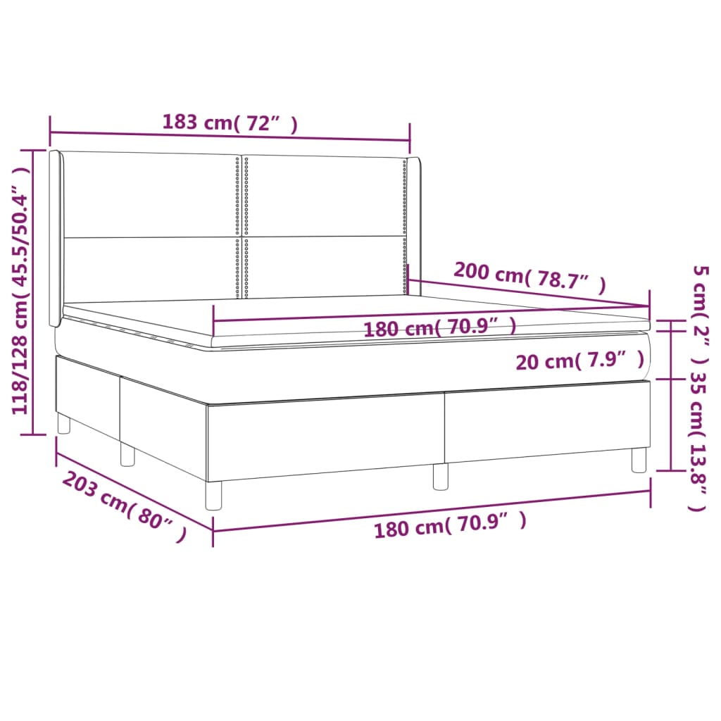 Boxspring met matras stof crèmekleurig 180x200 cm is nu te koop bij PeponiXL, paradijselijk wonen!