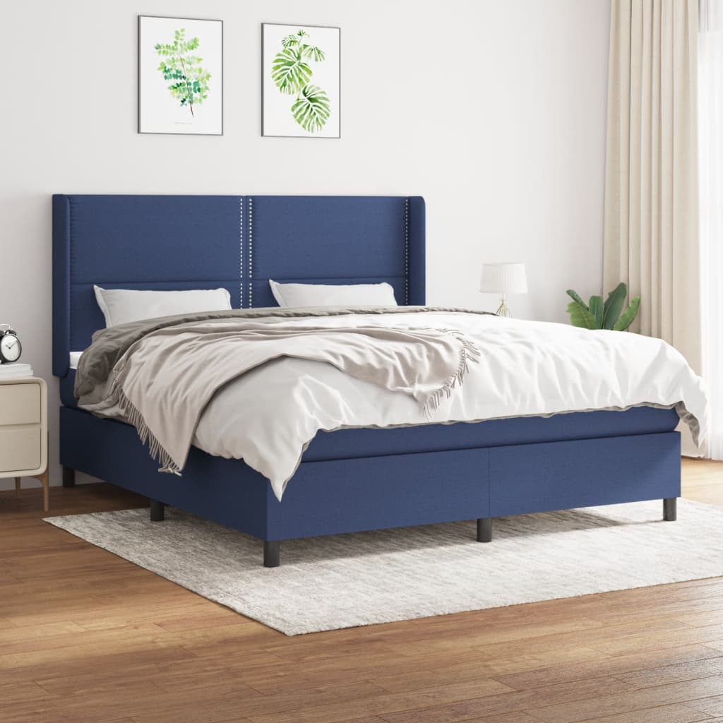 Boxspring met matras stof blauw 180x200 cm is nu te koop bij PeponiXL, paradijselijk wonen!