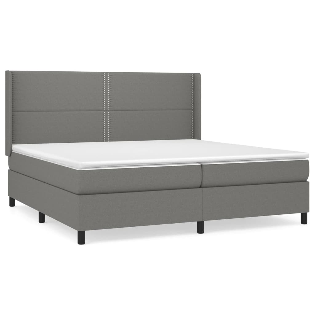 Boxspring met matras stof donkergrijs 200x200 cm is nu te koop bij PeponiXL, paradijselijk wonen!