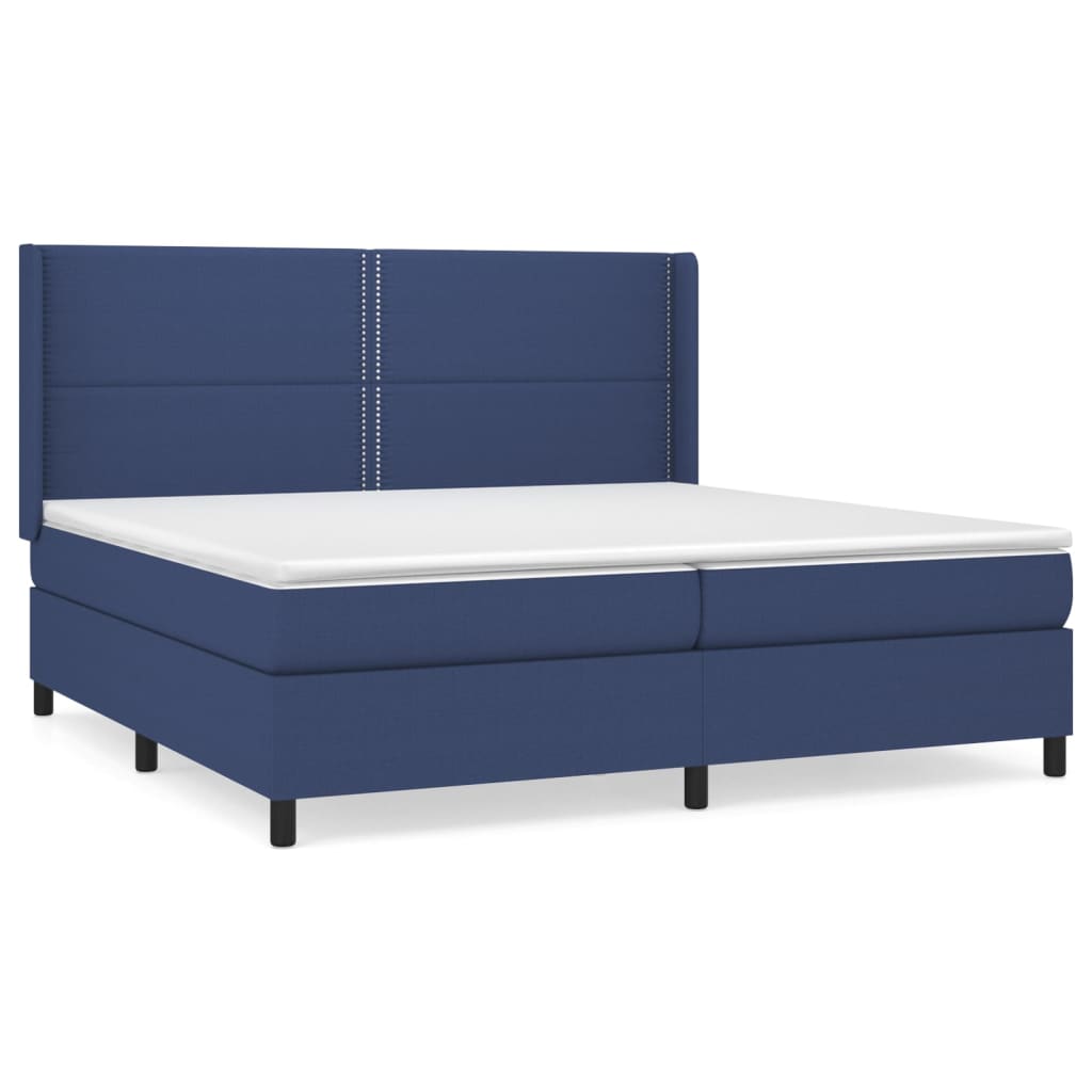 Boxspring met matras stof blauw 200x200 cm is nu te koop bij PeponiXL, paradijselijk wonen!