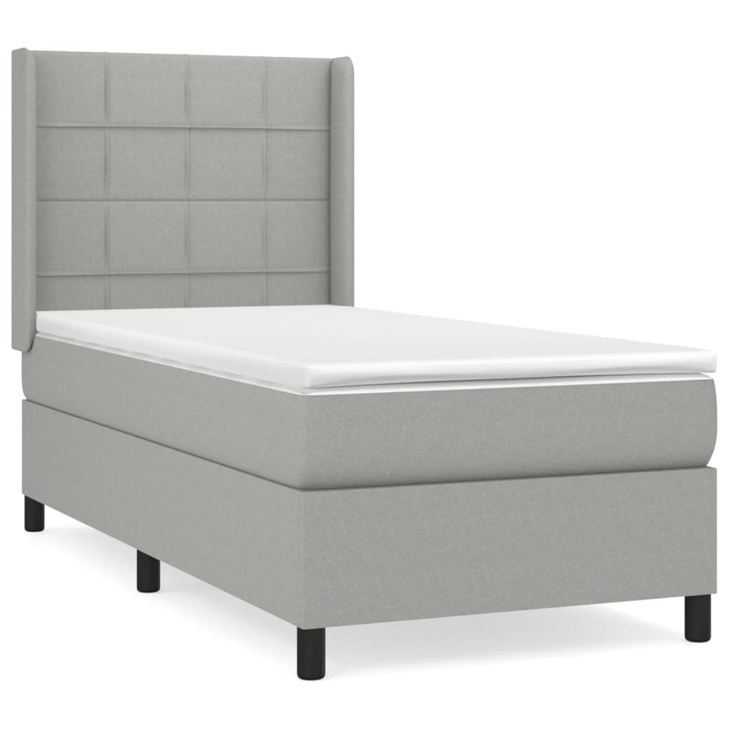 Boxspring met matras stof lichtgrijs 80x200 cm is nu te koop bij PeponiXL, paradijselijk wonen!
