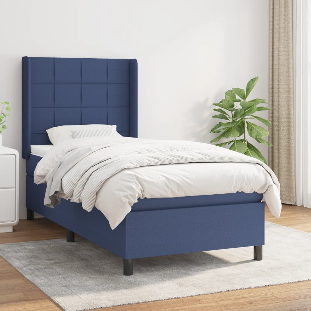 Boxspring met matras stof blauw 80x200 cm is nu te koop bij PeponiXL, paradijselijk wonen!