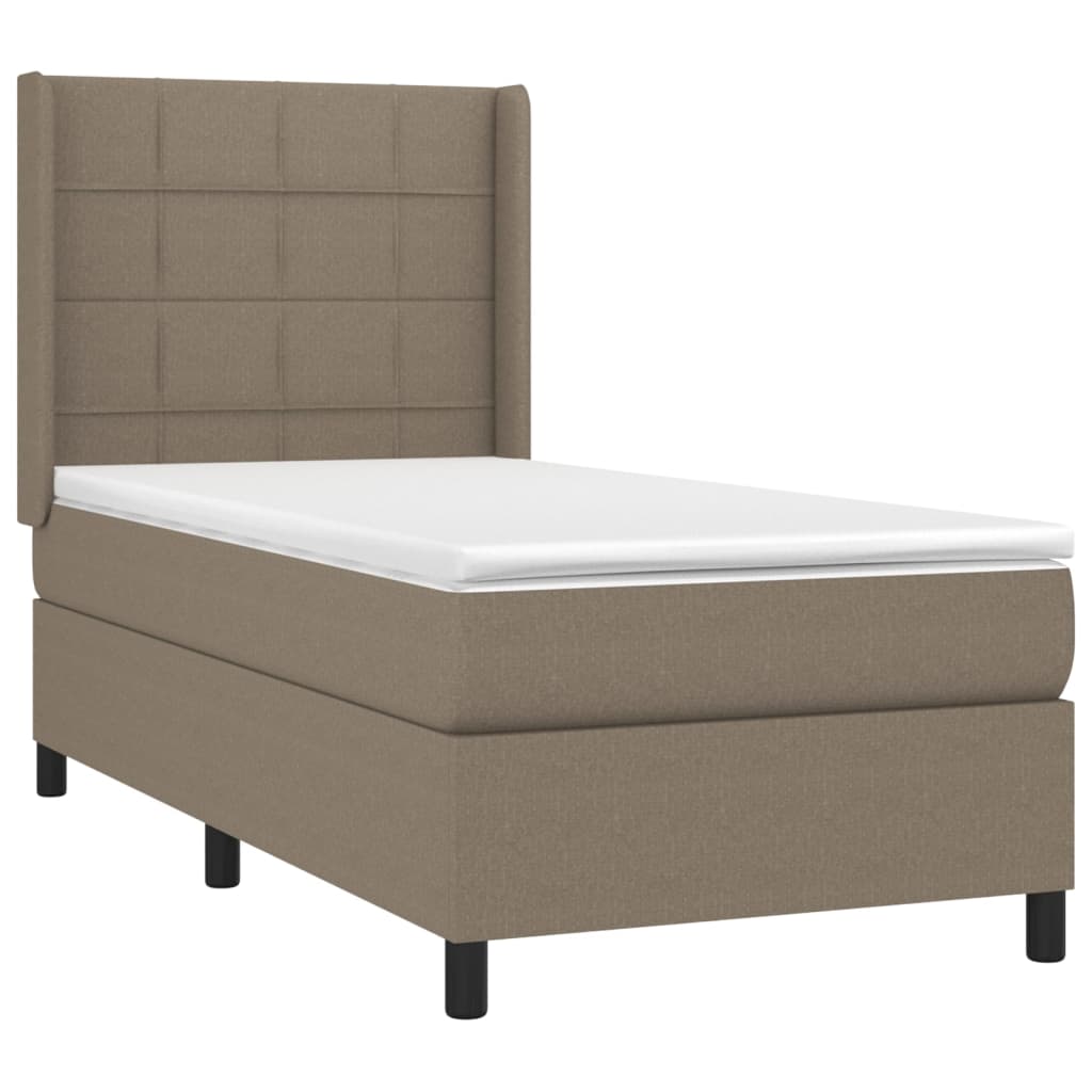 Boxspring met matras stof taupe 90x200 cm is nu te koop bij PeponiXL, paradijselijk wonen!