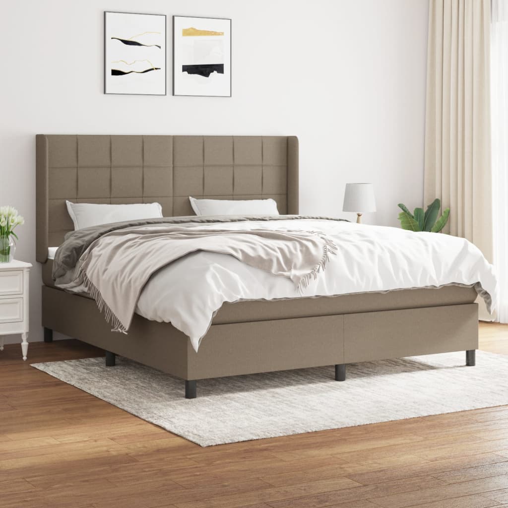 Boxspring met matras stof taupe 160x200 cm is nu te koop bij PeponiXL, paradijselijk wonen!