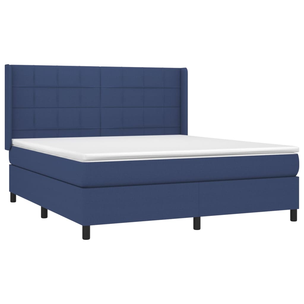 Boxspring met matras stof blauw 160x200 cm is nu te koop bij PeponiXL, paradijselijk wonen!