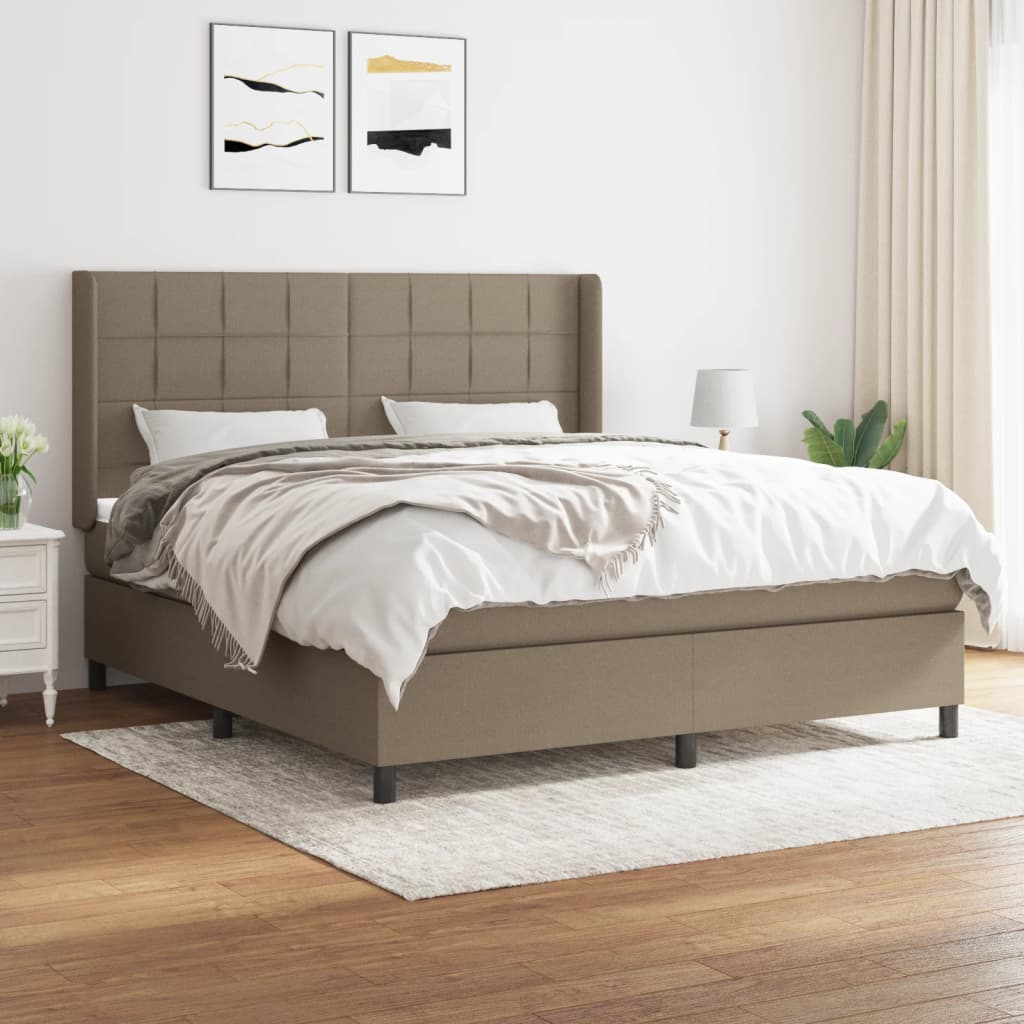 Boxspring met matras stof taupe 180x200 cm is nu te koop bij PeponiXL, paradijselijk wonen!
