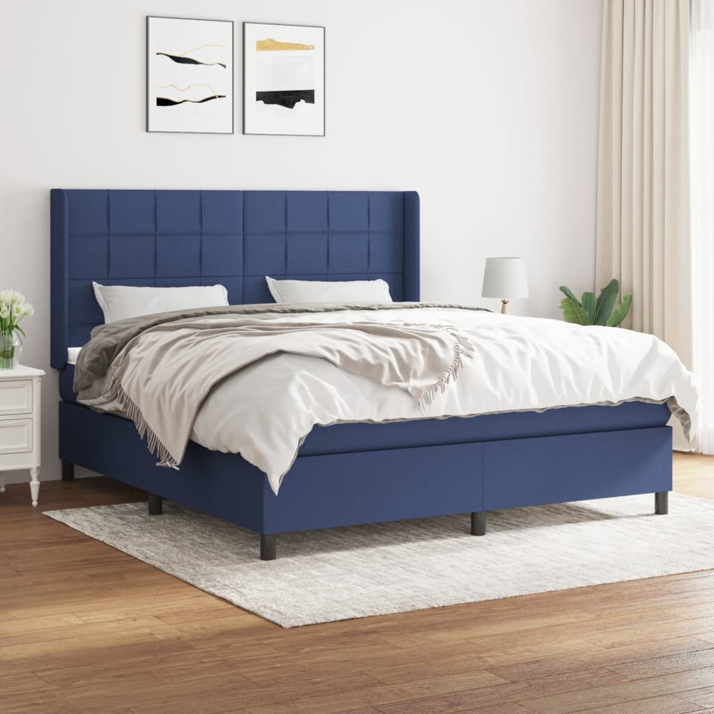 Boxspring met matras stof blauw 180x200 cm is nu te koop bij PeponiXL, paradijselijk wonen!