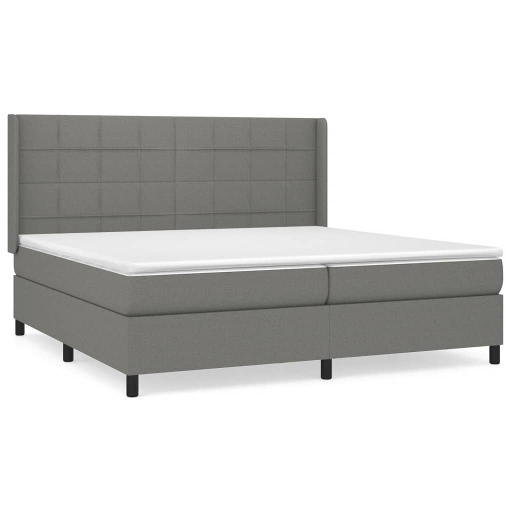Boxspring met matras stof donkergrijs 200x200 cm is nu te koop bij PeponiXL, paradijselijk wonen!
