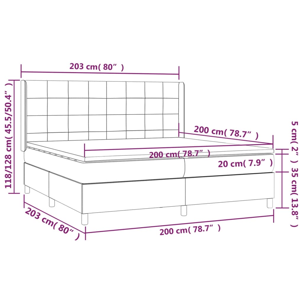 Boxspring met matras stof crèmekleurig 200x200 cm is nu te koop bij PeponiXL, paradijselijk wonen!