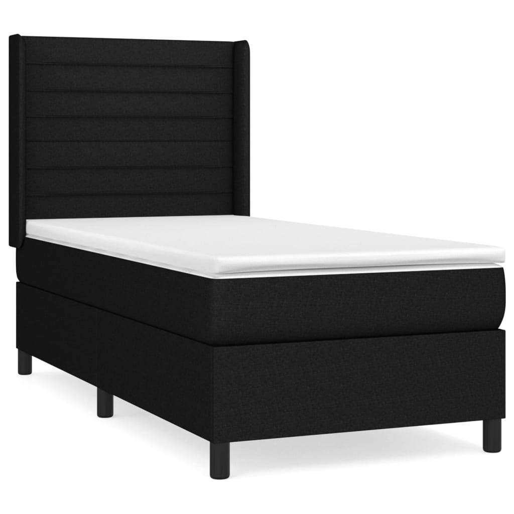 Boxspring met matras stof zwart 80x200 cm is nu te koop bij PeponiXL, paradijselijk wonen!