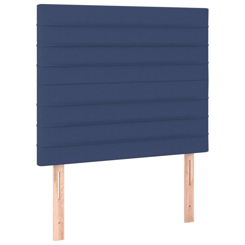 Boxspring met matras stof blauw 90x200 cm