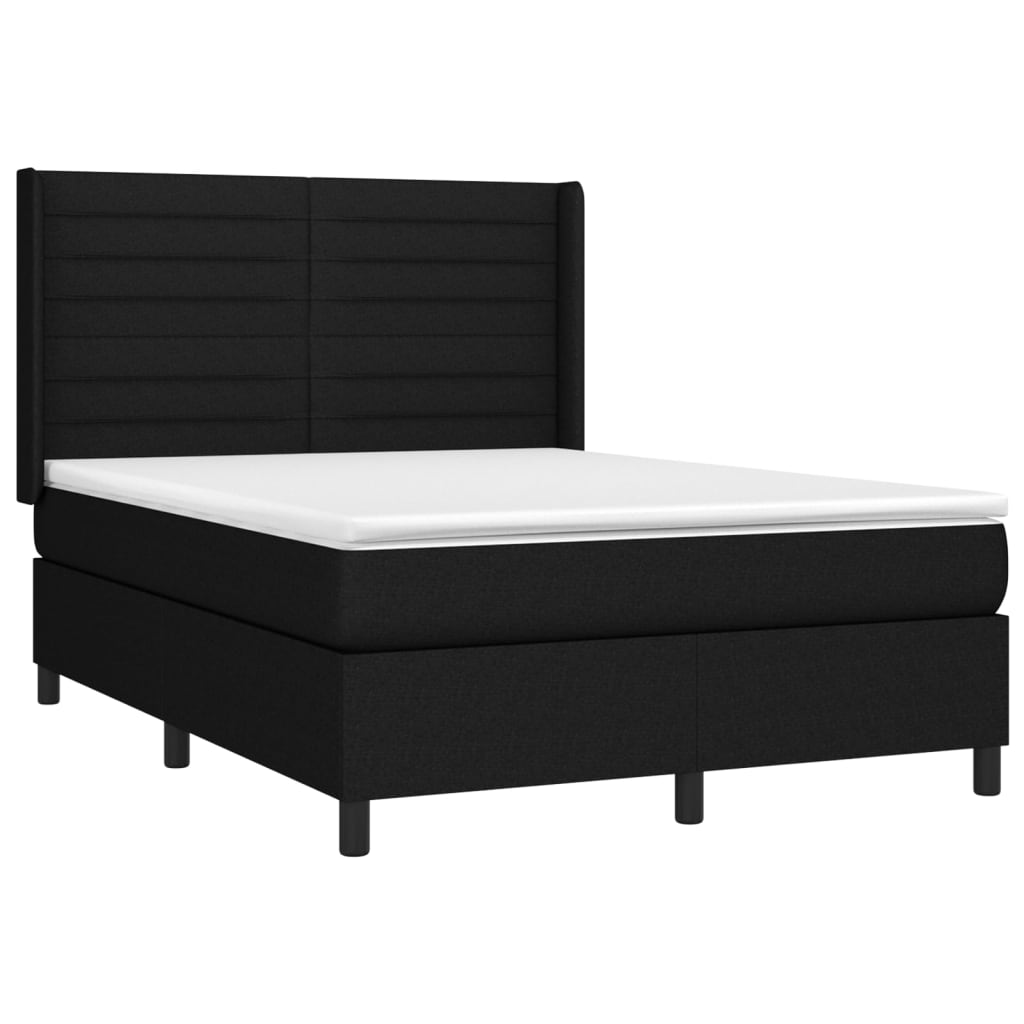 Boxspring met matras stof zwart 140x200 cm is nu te koop bij PeponiXL, paradijselijk wonen!