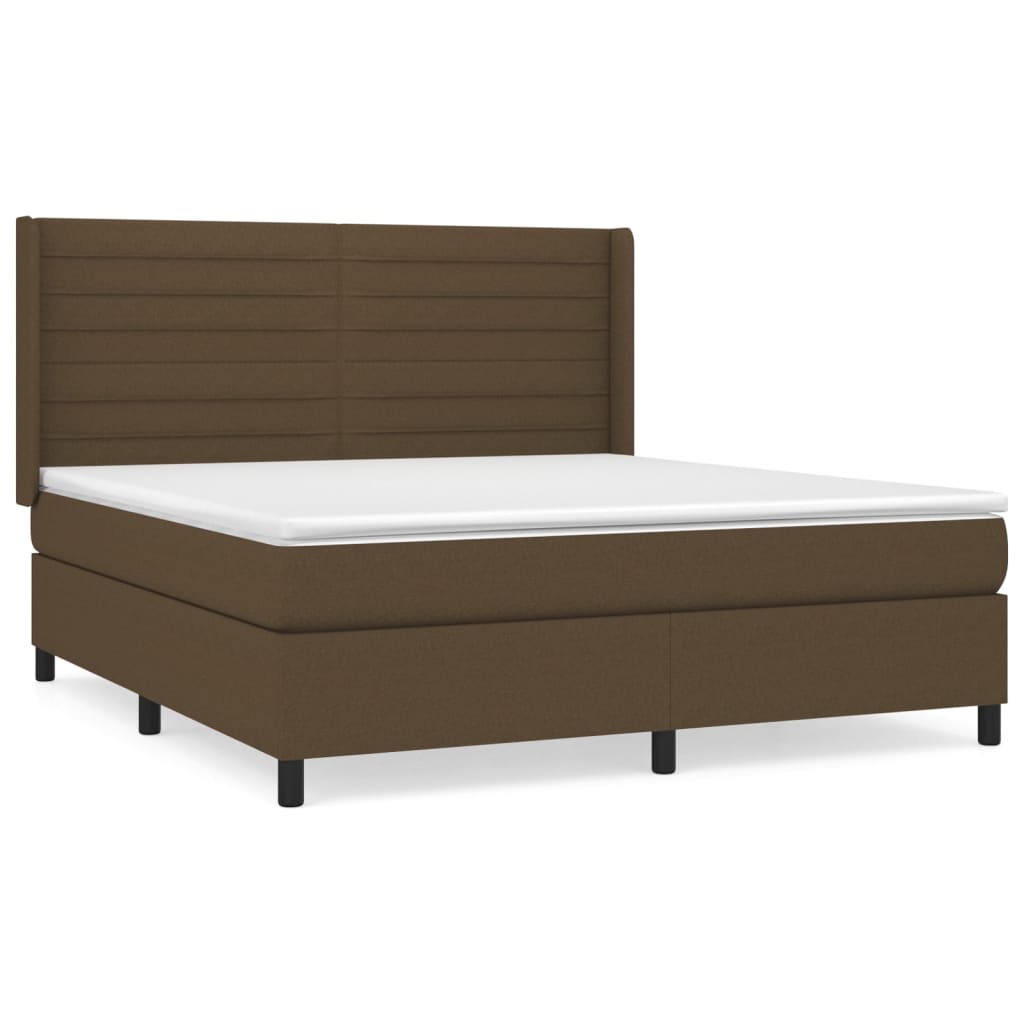 Boxspring met matras stof donkerbruin 160x200 cm is nu te koop bij PeponiXL, paradijselijk wonen!