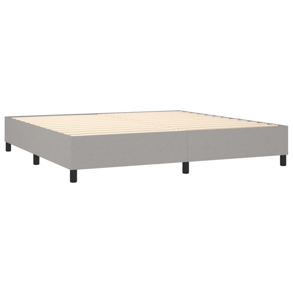 Boxspring met matras stof lichtgrijs 200x200 cm is nu te koop bij PeponiXL, paradijselijk wonen!