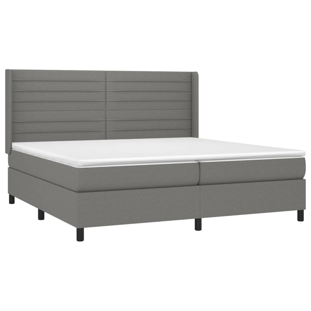 Boxspring met matras stof donkergrijs 200x200 cm is nu te koop bij PeponiXL, paradijselijk wonen!