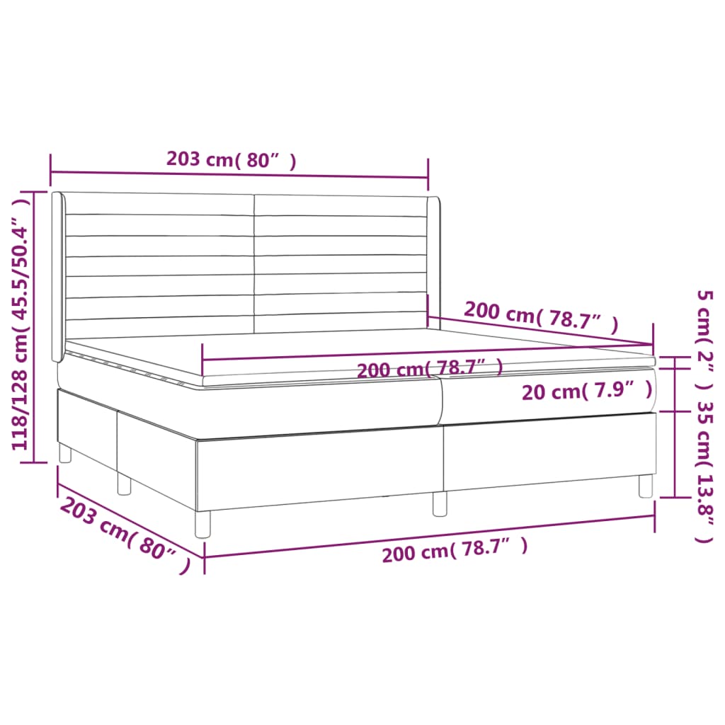 Boxspring met matras stof donkergrijs 200x200 cm is nu te koop bij PeponiXL, paradijselijk wonen!