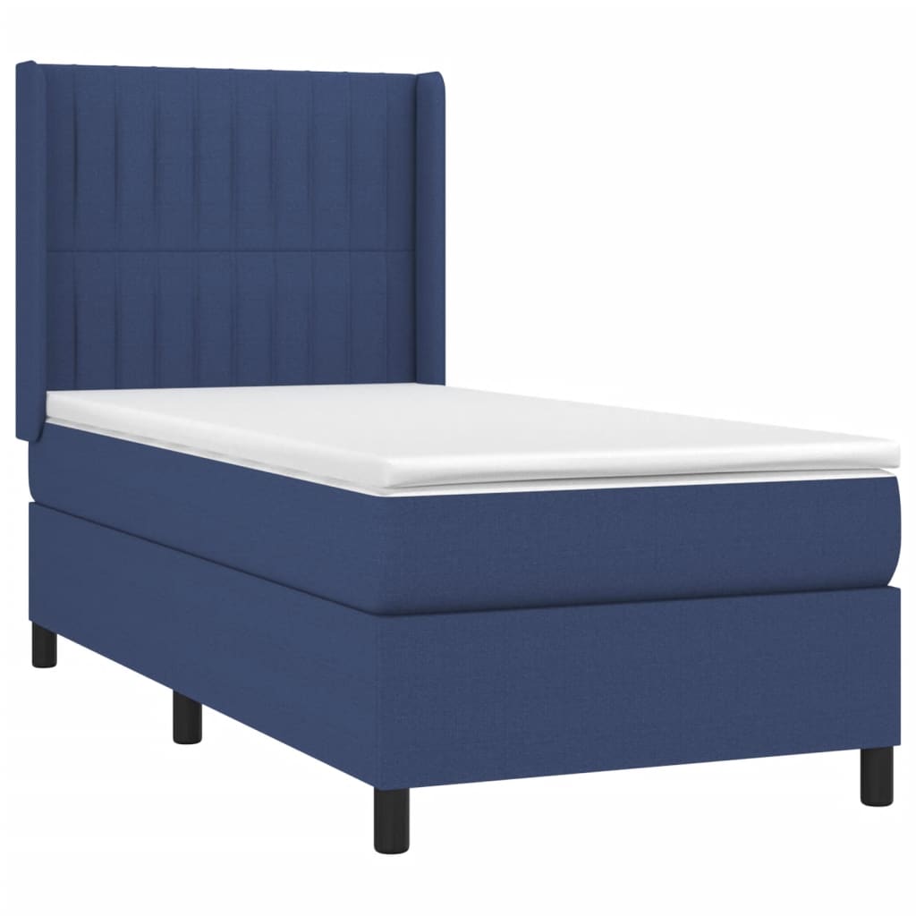 Boxspring met matras stof blauw 90x200 cm is nu te koop bij PeponiXL, paradijselijk wonen!