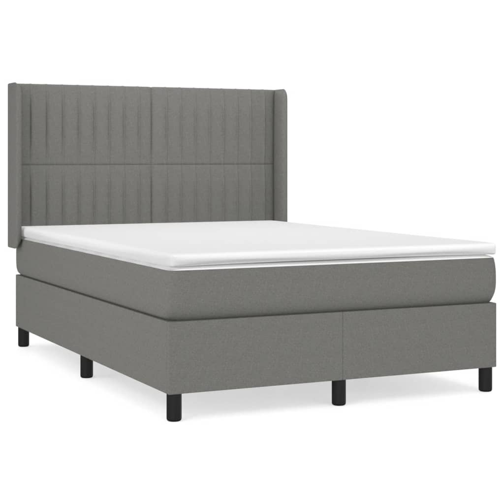 Boxspring met matras stof donkergrijs 140x200 cm is nu te koop bij PeponiXL, paradijselijk wonen!