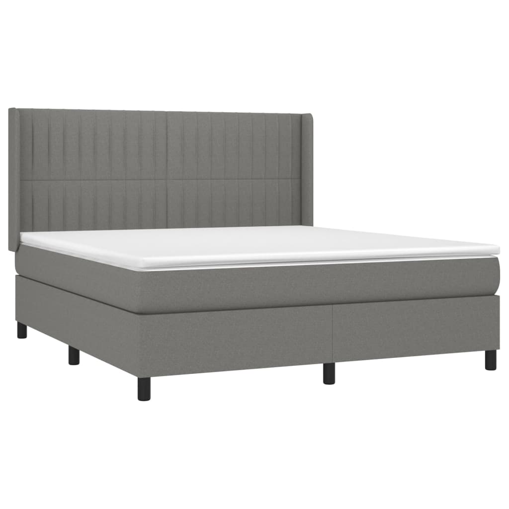 Boxspring met matras stof donkergrijs 160x200 cm is nu te koop bij PeponiXL, paradijselijk wonen!