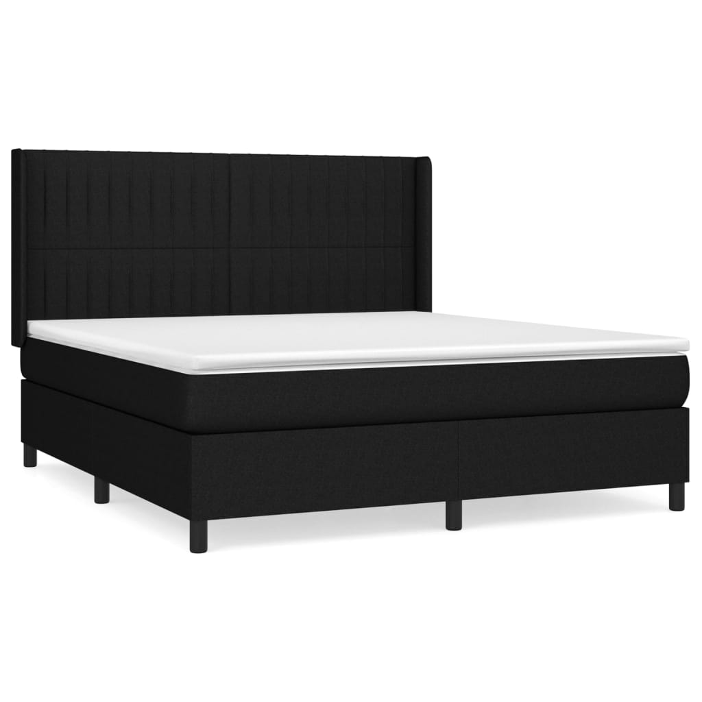 Boxspring met matras stof zwart 160x200 cm is nu te koop bij PeponiXL, paradijselijk wonen!