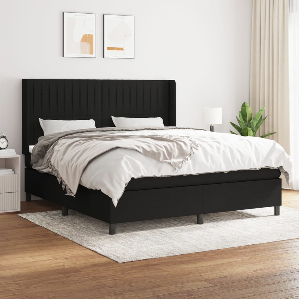 Boxspring met matras stof zwart 180x200 cm is nu te koop bij PeponiXL, paradijselijk wonen!
