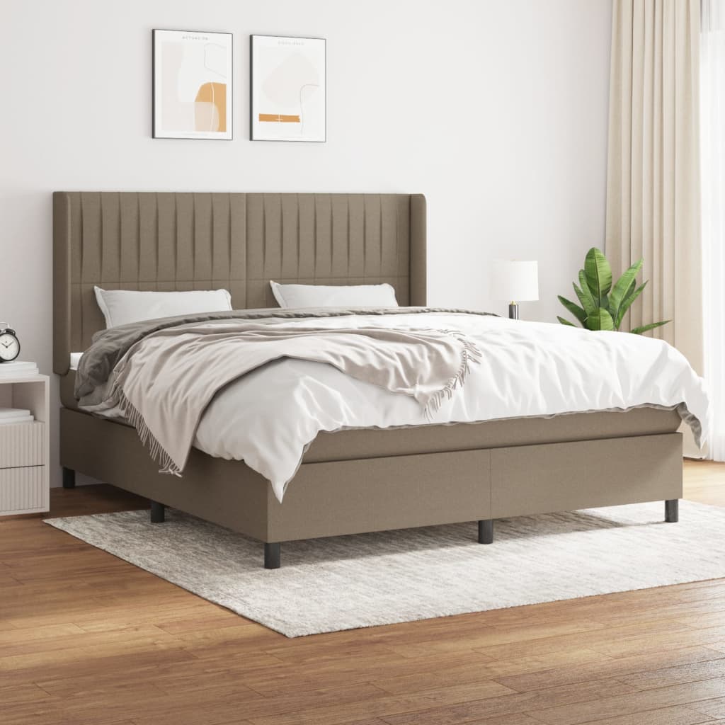 Boxspring met matras stof taupe 180x200 cm is nu te koop bij PeponiXL, paradijselijk wonen!