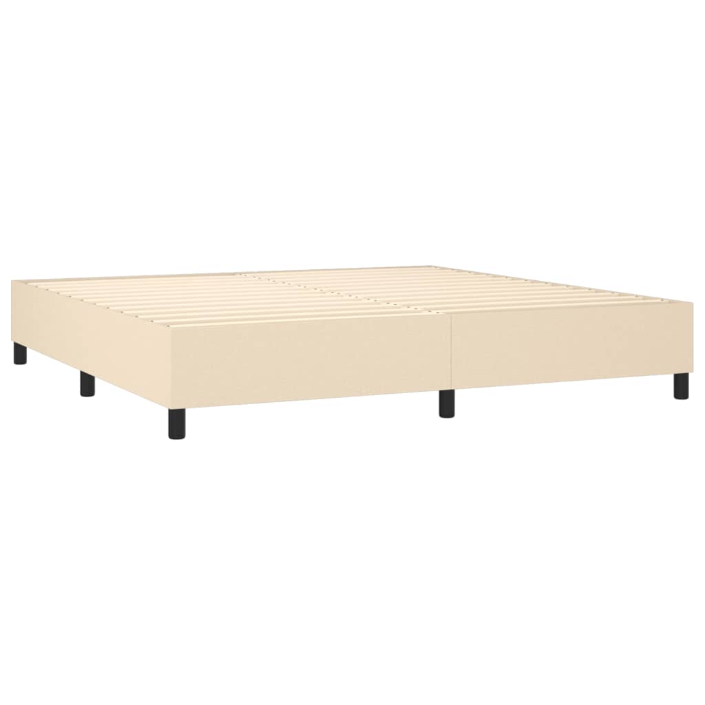 Boxspring met matras stof crèmekleurig 200x200 cm is nu te koop bij PeponiXL, paradijselijk wonen!