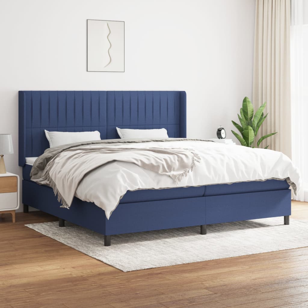 Boxspring met matras stof blauw 200x200 cm is nu te koop bij PeponiXL, paradijselijk wonen!