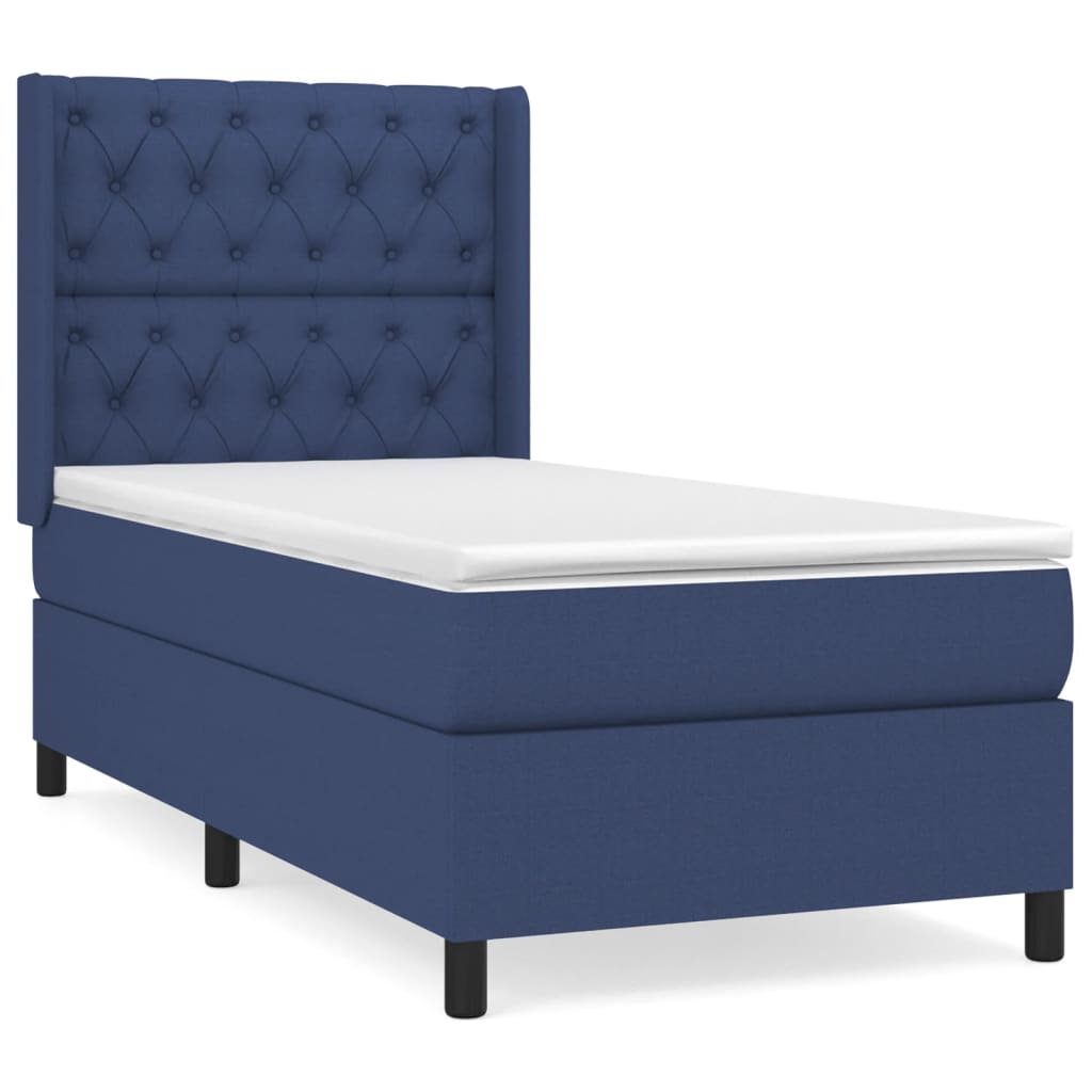 Boxspring met matras stof blauw 80x200 cm is nu te koop bij PeponiXL, paradijselijk wonen!
