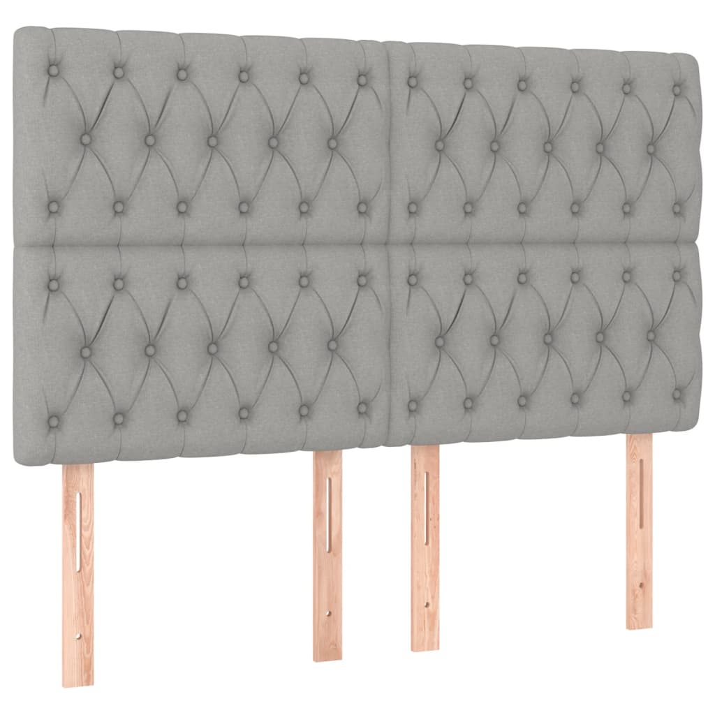 Boxspring met matras stof lichtgrijs 140x190 cm is nu te koop bij PeponiXL, paradijselijk wonen!