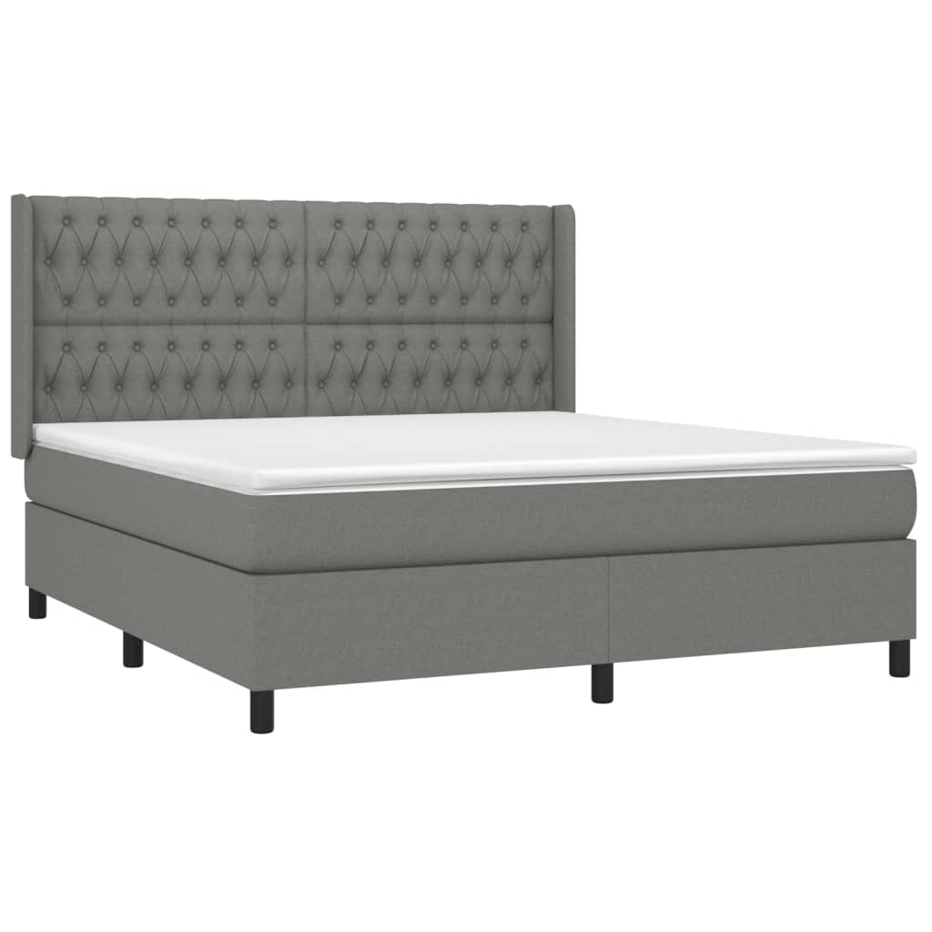Boxspring met matras stof donkergrijs 180x200 cm is nu te koop bij PeponiXL, paradijselijk wonen!