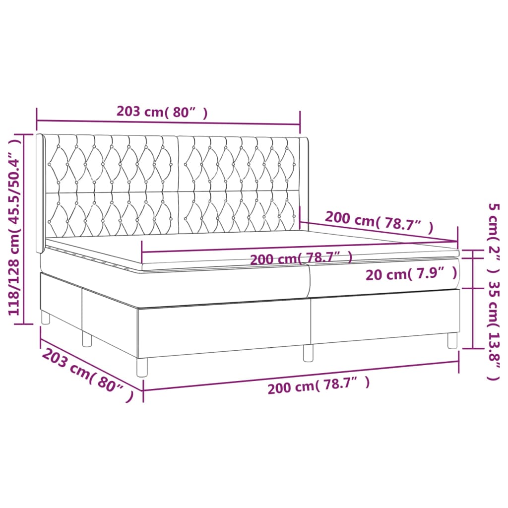 Boxspring met matras stof lichtgrijs 200x200 cm is nu te koop bij PeponiXL, paradijselijk wonen!