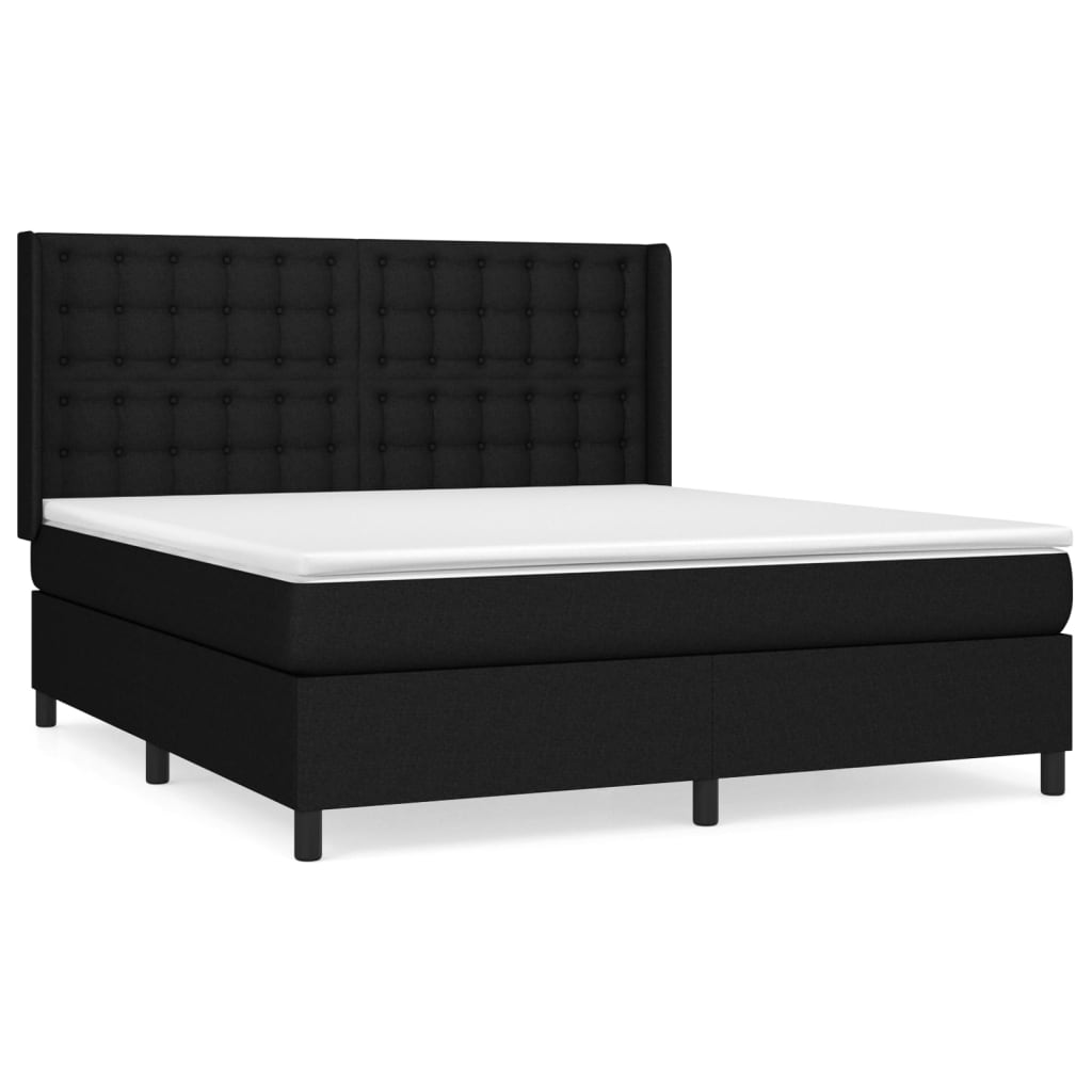 Boxspring met matras stof zwart 160x200 cm is nu te koop bij PeponiXL, paradijselijk wonen!