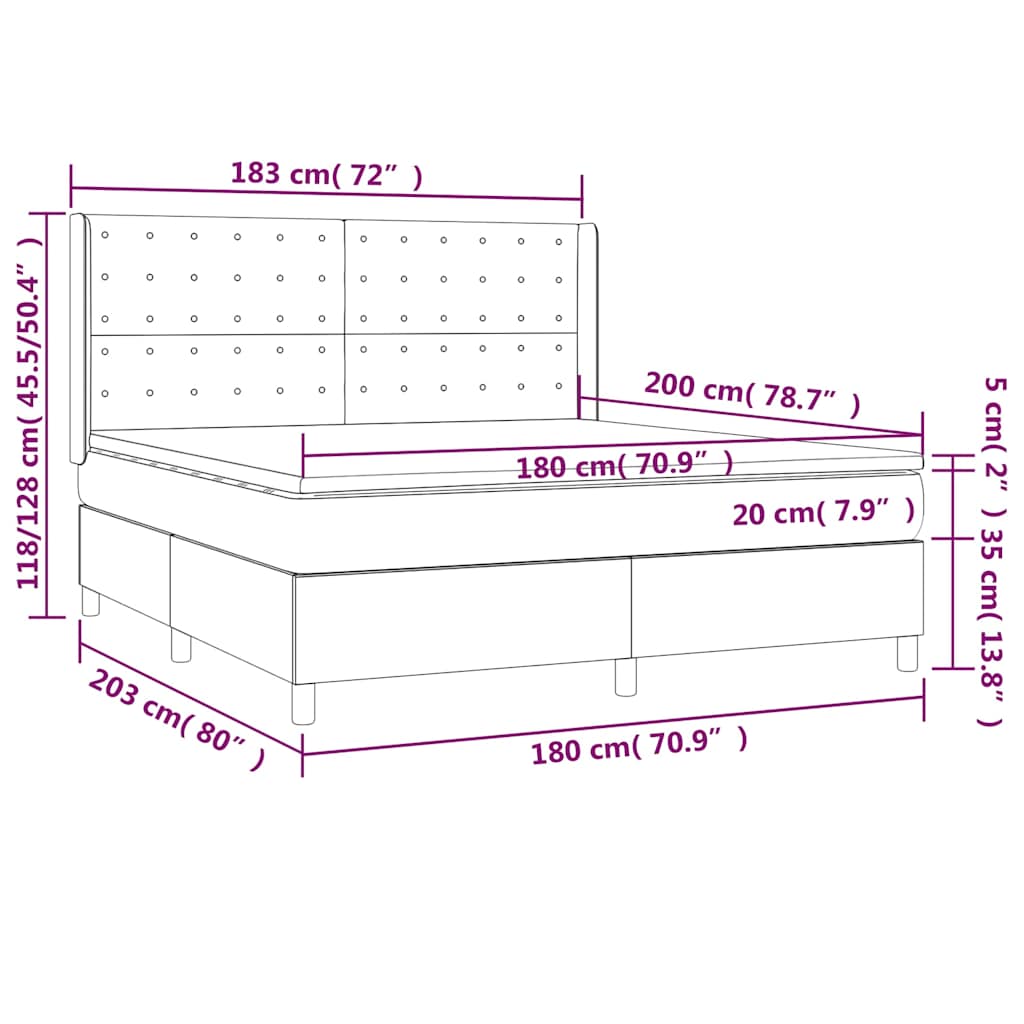 Boxspring met matras stof zwart 180x200 cm is nu te koop bij PeponiXL, paradijselijk wonen!