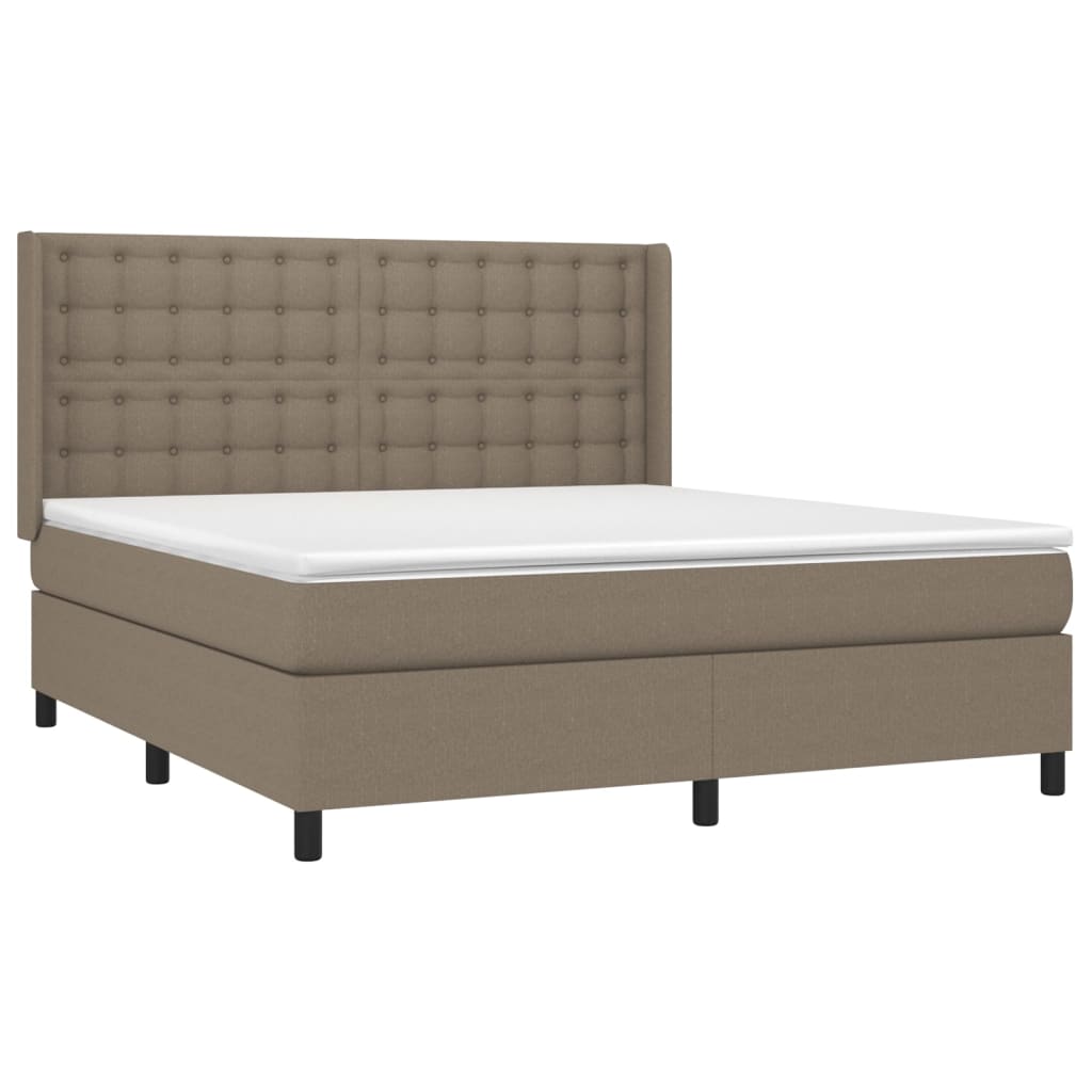 Boxspring met matras stof taupe 180x200 cm is nu te koop bij PeponiXL, paradijselijk wonen!