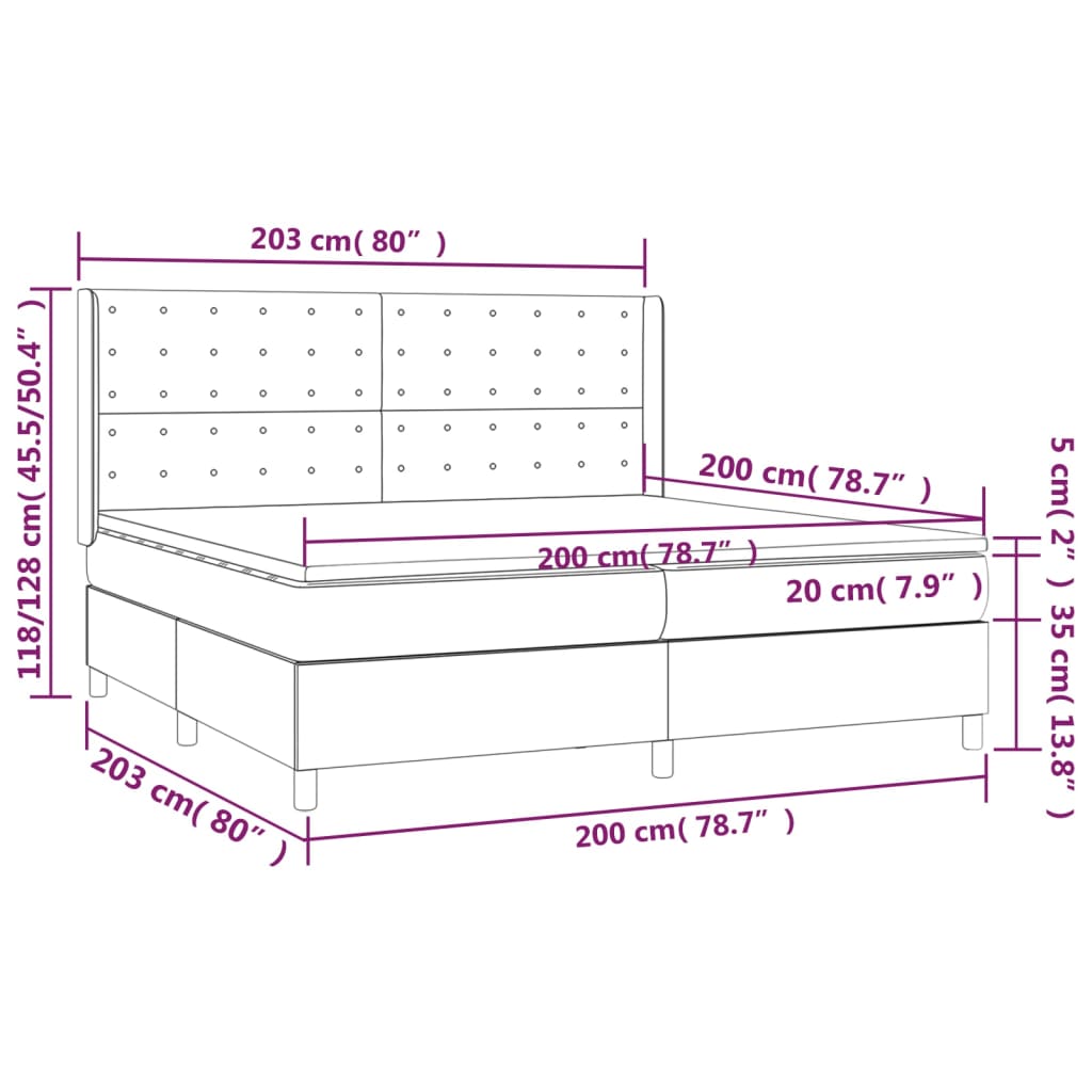 Boxspring met matras stof zwart 200x200 cm is nu te koop bij PeponiXL, paradijselijk wonen!