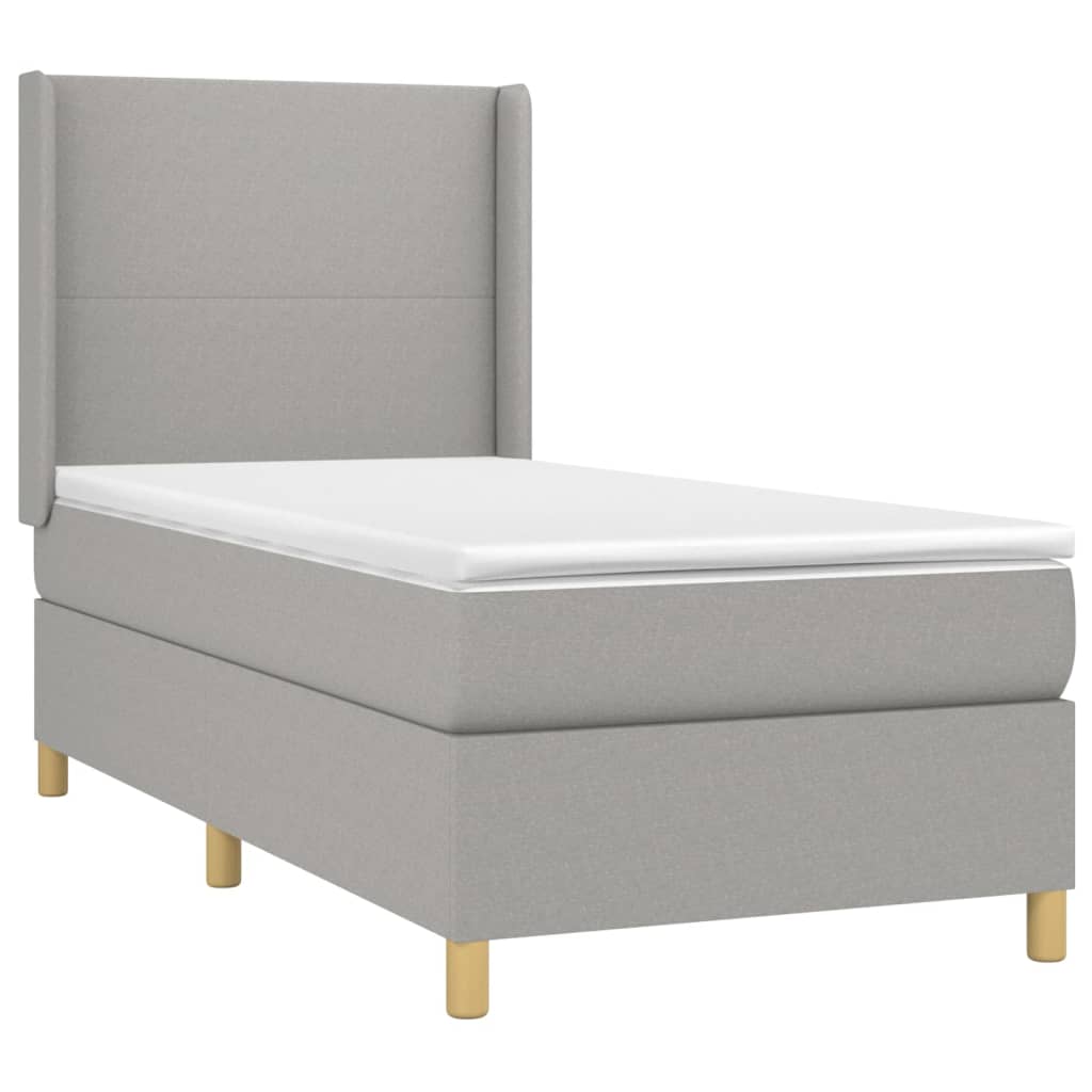 Boxspring met matras stof lichtgrijs 80x200 cm is nu te koop bij PeponiXL, paradijselijk wonen!