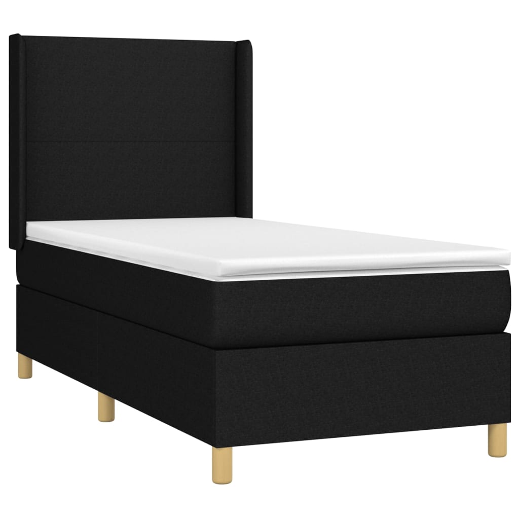 Boxspring met matras stof zwart 100x200 cm is nu te koop bij PeponiXL, paradijselijk wonen!