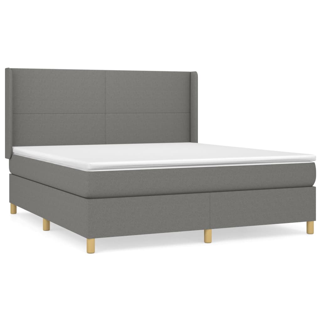 Boxspring met matras stof donkergrijs 160x200 cm is nu te koop bij PeponiXL, paradijselijk wonen!