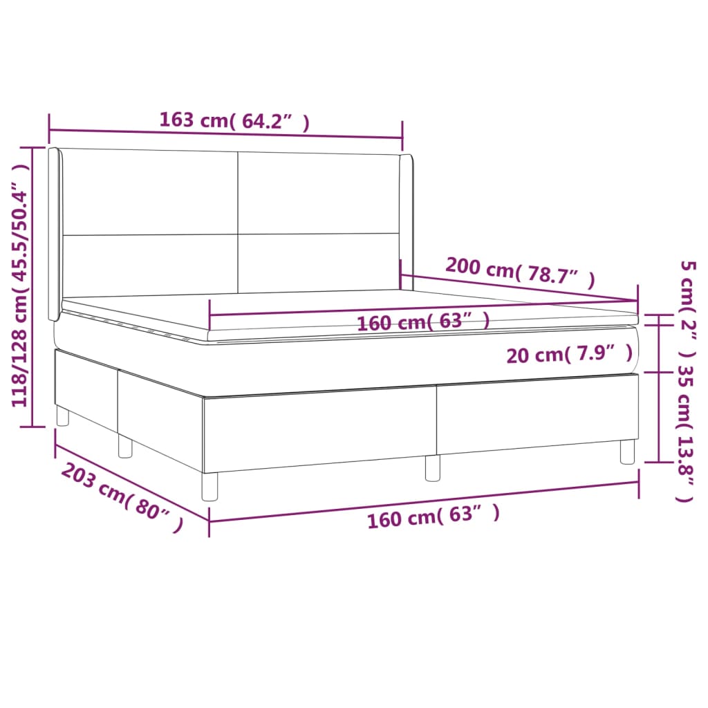 Boxspring met matras stof donkergrijs 160x200 cm is nu te koop bij PeponiXL, paradijselijk wonen!