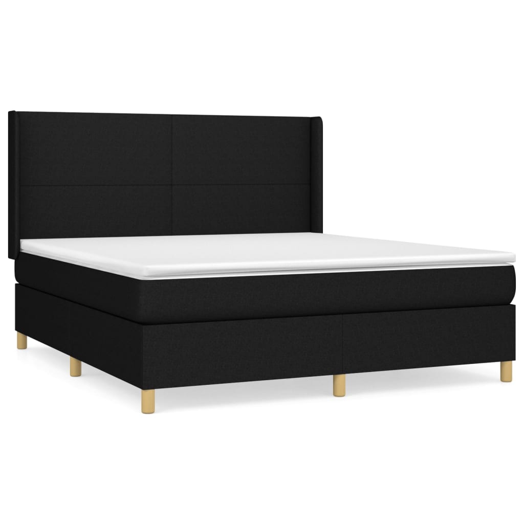 Boxspring met matras stof zwart 180x200 cm is nu te koop bij PeponiXL, paradijselijk wonen!