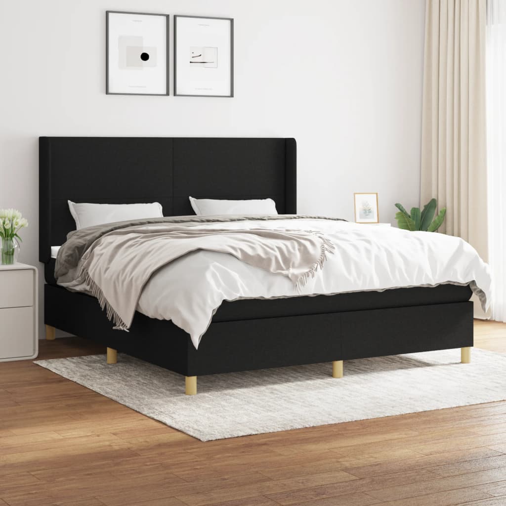 Boxspring met matras stof zwart 180x200 cm is nu te koop bij PeponiXL, paradijselijk wonen!