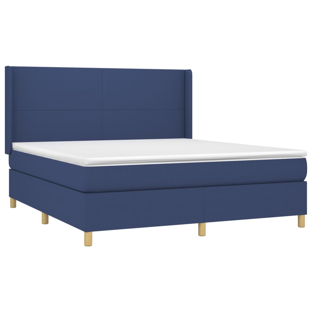 Boxspring met matras stof blauw 180x200 cm is nu te koop bij PeponiXL, paradijselijk wonen!
