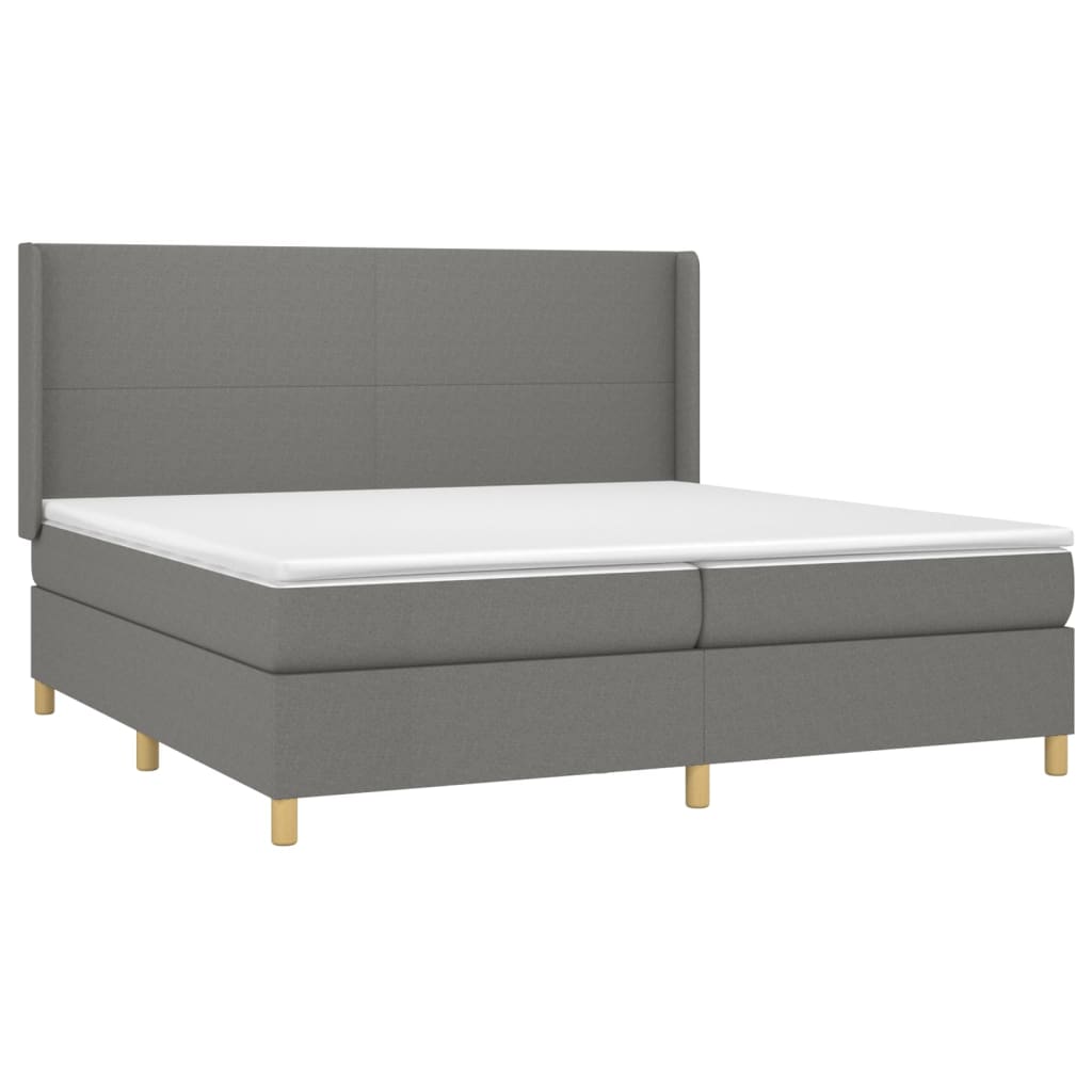 Boxspring met matras stof donkergrijs 200x200 cm is nu te koop bij PeponiXL, paradijselijk wonen!