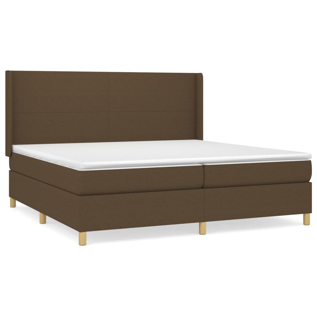 Boxspring met matras stof donkerbruin 200x200 cm is nu te koop bij PeponiXL, paradijselijk wonen!