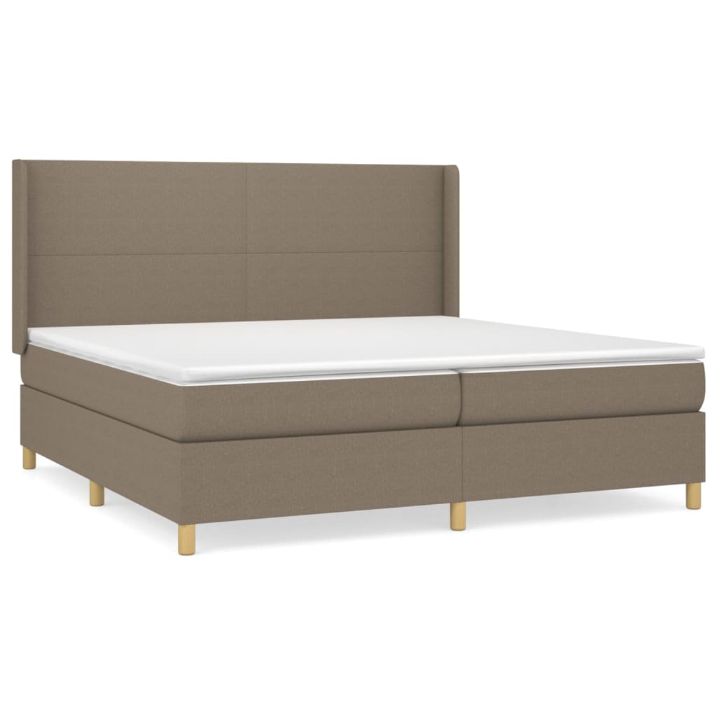 Boxspring met matras stof taupe 200x200 cm is nu te koop bij PeponiXL, paradijselijk wonen!