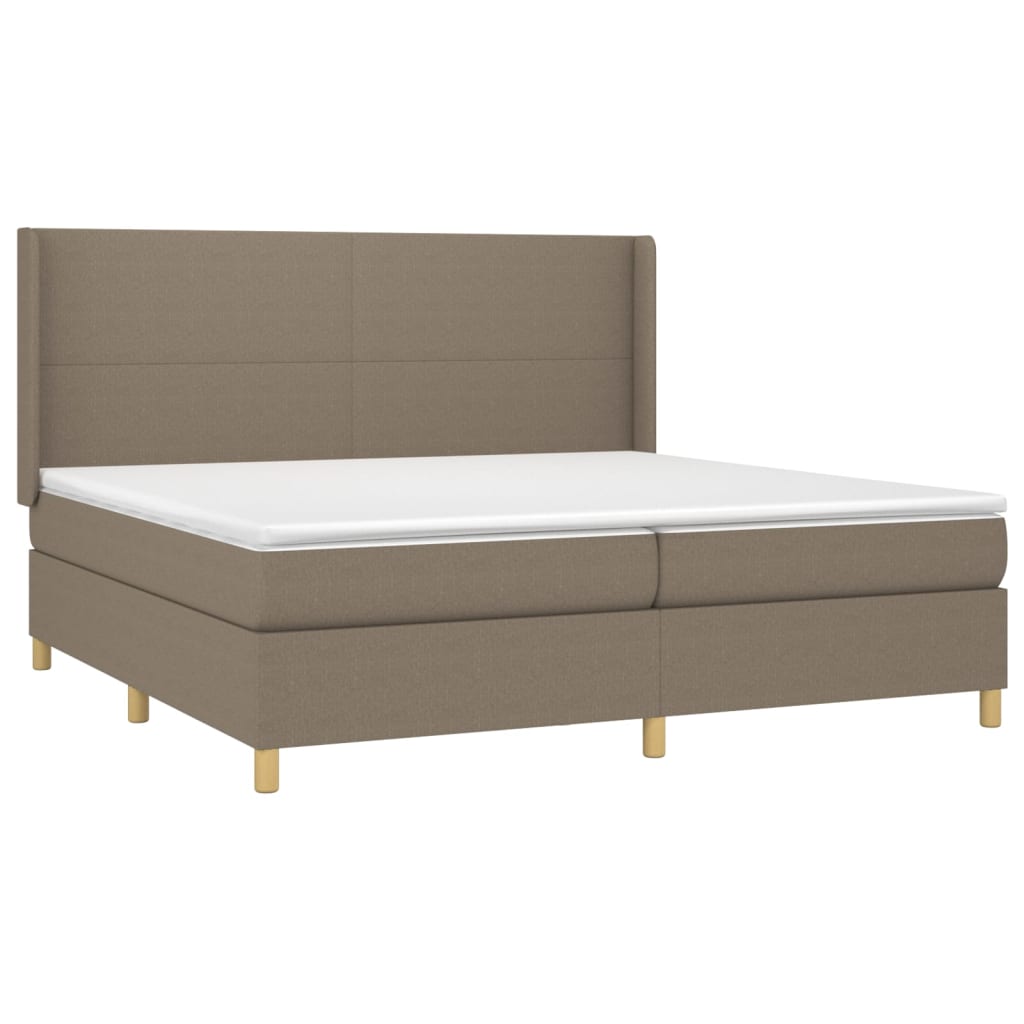 Boxspring met matras stof taupe 200x200 cm is nu te koop bij PeponiXL, paradijselijk wonen!