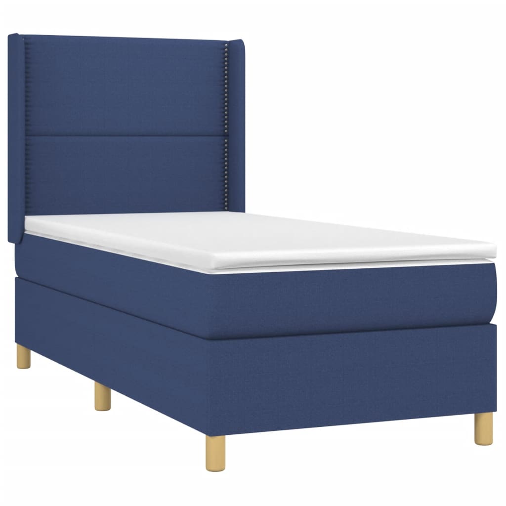 Boxspring met matras stof blauw 90x190 cm is nu te koop bij PeponiXL, paradijselijk wonen!