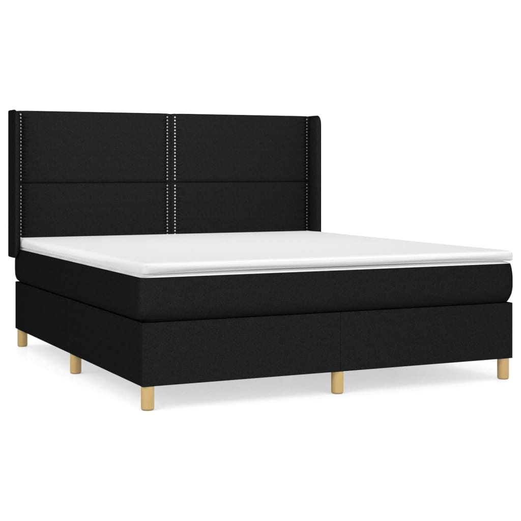 Boxspring met matras stof zwart 180x200 cm is nu te koop bij PeponiXL, paradijselijk wonen!