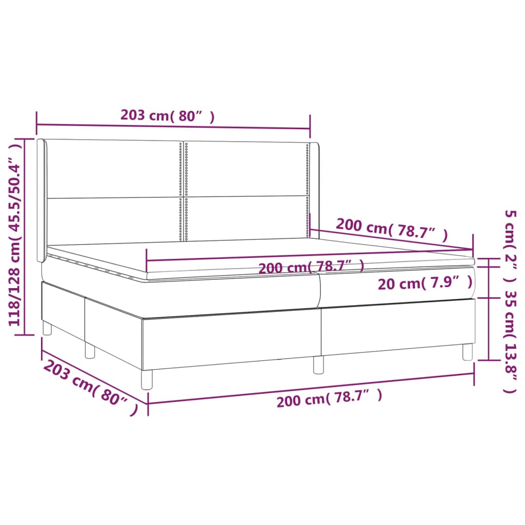 Boxspring met matras stof lichtgrijs 200x200 cm is nu te koop bij PeponiXL, paradijselijk wonen!